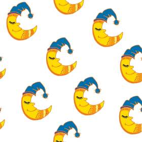 月亮帽子矢量图服装面料数码印花花型素材