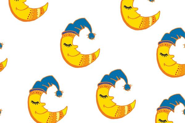 月亮帽子矢量图服装面料数码印花花型素材