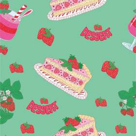 蛋糕草莓字母矢量图服装面料数码印花花型素材