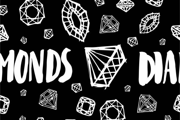 字母钻石拼接矢量图服装面料数码印花花型素材