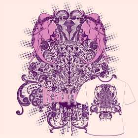 几何花纹大象矢量图服装裁片T恤烫图印花花型素材