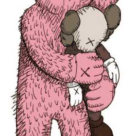 KAWS ONE卡通分色玩偶矢量图服装裁片T恤烫图印花花型素材