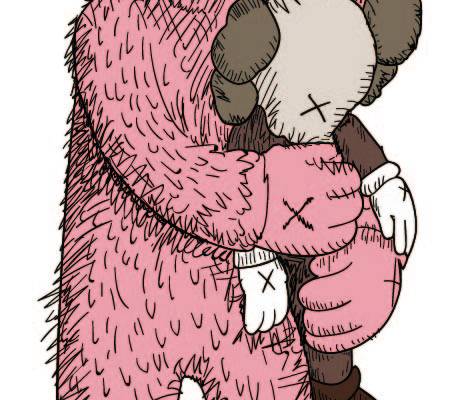 KAWS ONE卡通分色玩偶矢量图服装裁片T恤烫图印花花型素材