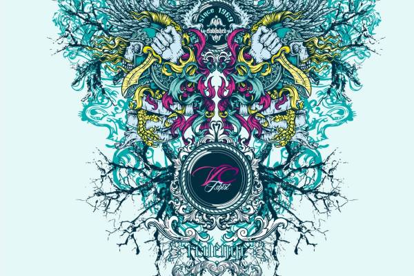 几何花纹拼接矢量图字母数字服装裁片T恤烫图印花花型素材