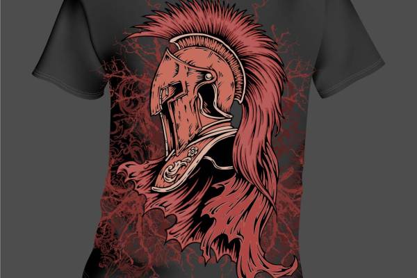 骑士鸡冠头矢量图服装T恤裁片烫图印花花型素材
