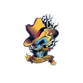 骷髅头帽子香烟几何字母矢量图服装裁片T恤烫图印花花型素材