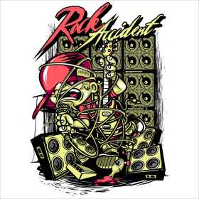 乐器音响人物字母矢量图服装裁片T恤烫图印花花型素材