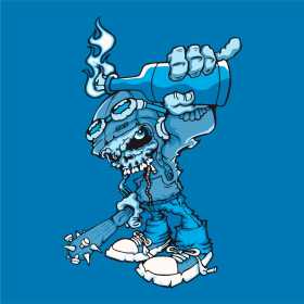 僵尸汽油瓶矢量图服装裁片T恤烫图印花花型素材