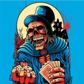 几何骷髅扑克牌骰子矢量图服装裁片T恤烫图印花花型素材