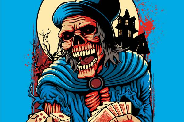 几何骷髅扑克牌骰子矢量图服装裁片T恤烫图印花花型素材