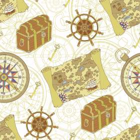 地图罗盘宝藏矢量图服装数码印花花型素材