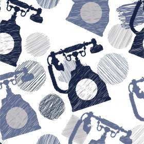 几何复古电话矢量图服装面料数码印花花型素材