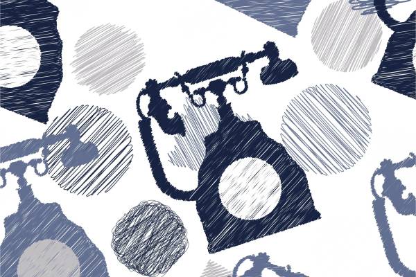 几何复古电话矢量图服装面料数码印花花型素材