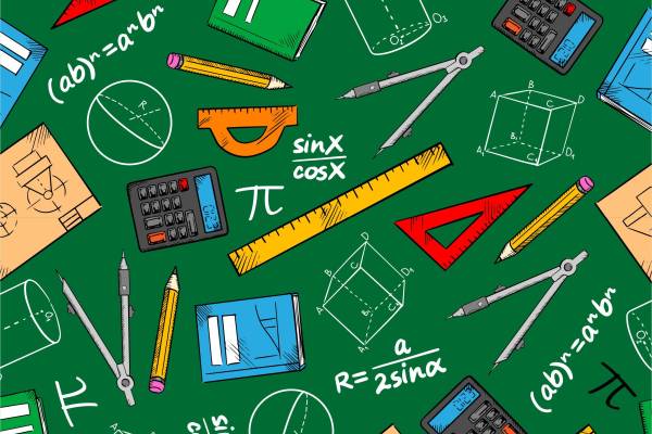 几何数学计算器尺子圆规矢量图服装数码印花花型素材