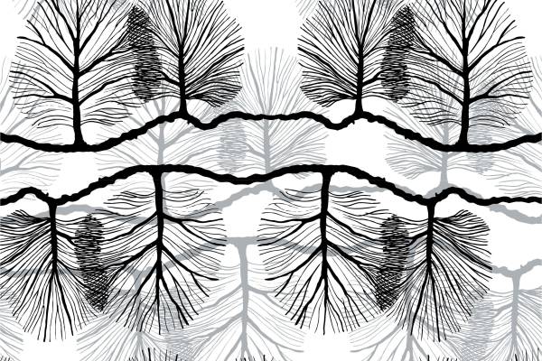 几何植物叶子松针矢量图服装数码印花花型素材