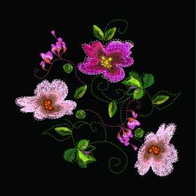 花卉花朵矢量图服装裁片T恤烫图花型素材