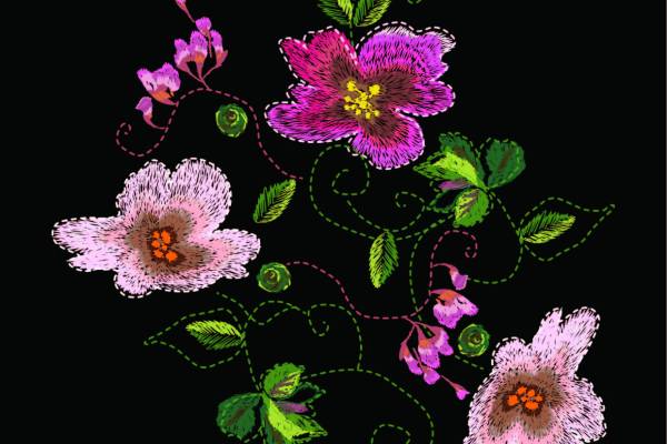 花卉花朵矢量图服装裁片T恤烫图花型素材