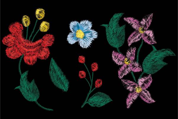 花卉花朵矢量图服装裁片T恤烫图花型素材