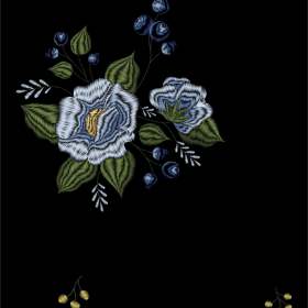 花卉花朵矢量图服装裁片T恤烫图花型素材