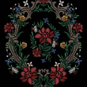 花卉花朵矢量图服装裁片T恤烫图花型素材