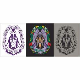 人物花卉狐狸皮草矢量图服装裁片T恤烫图印花花型素材