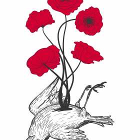 鸟类花朵矢量图服装裁片T恤烫图印花花型素材