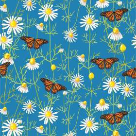 蝴蝶植物花朵矢量图服装面料数码印花花型素材