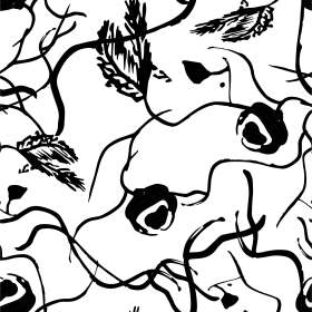 黑白几何植物花纹矢量图服装面料数码印花花型素材