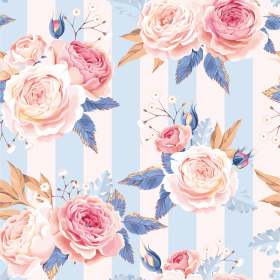 几何条子牡丹花矢量图服装面料数码印花花型素材