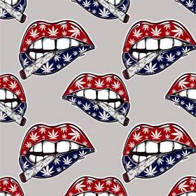 嘴唇香烟矢量图服装面料数码印花花型素材