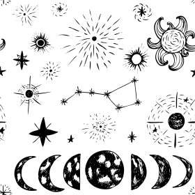 几何天体星星矢量图服装面料数码印花花型素材