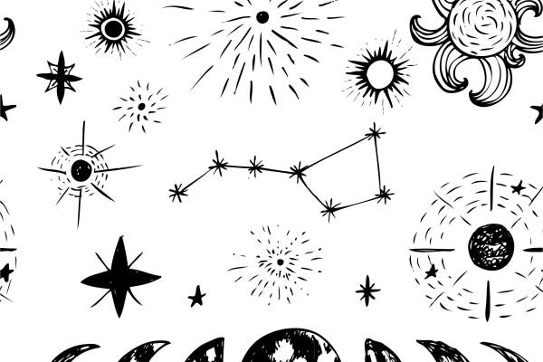 几何天体星星矢量图服装面料数码印花花型素材