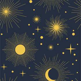 几何天体月亮星星矢量图服装面料数码印花花型素材