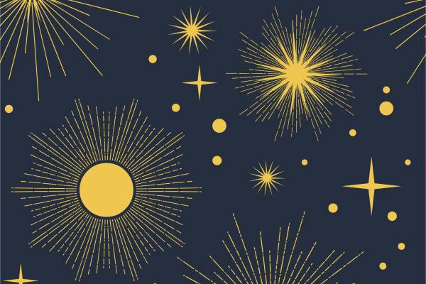 几何天体月亮星星矢量图服装面料数码印花花型素材