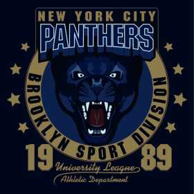 动物豹子字母数字五角星矢量图服装裁片T恤烫图印花花型素材