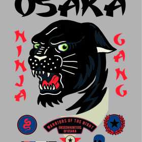 豹子字母骷髅头矢量图服装裁片T恤烫图印花花型素材