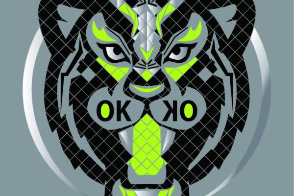 几何动物老虎头字母ok矢量图服装裁片T恤烫图印花花型素材