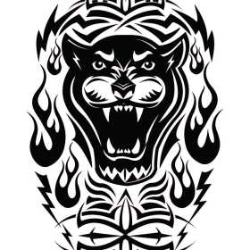 几何图案拼接豹子矢量图服装裁片T恤烫图印花花型素材