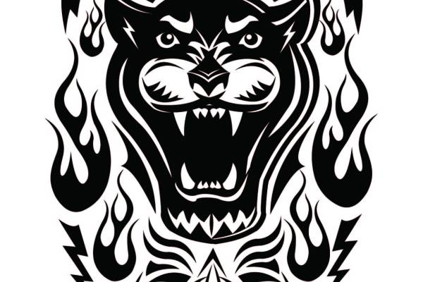 几何图案拼接豹子矢量图服装裁片T恤烫图印花花型素材