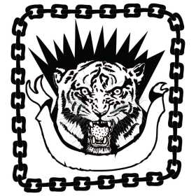 几何链子老虎矢量图服装裁片T恤烫图印花花型素材