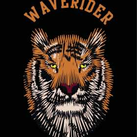 几何线条涂鸦老虎花纹字母矢量图服装裁片T恤烫图印花花型素材