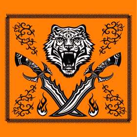 老虎刀子几何花纹矢量图服装裁片T恤烫图印花花型素材