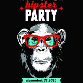 动物猩猩字母矢量图服装裁片T恤烫图印花花型素材