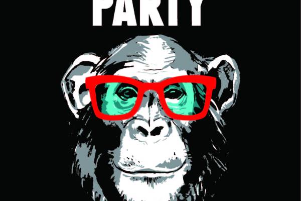 动物猩猩字母矢量图服装裁片T恤烫图印花花型素材