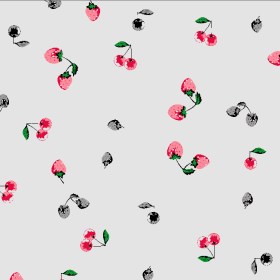 草莓樱桃水果矢量图服装纺织面料水印数码印花金昌花型