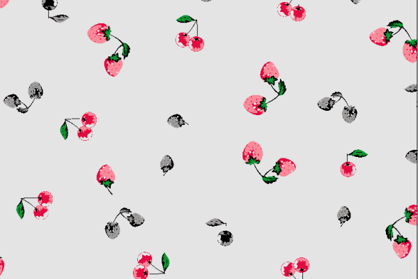 草莓樱桃水果矢量图服装纺织面料水印数码印花金昌花型