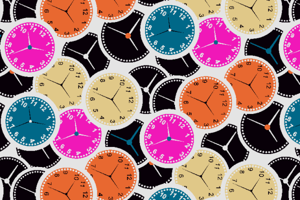 圆圈时钟几何拼接矢量图服装纺织面料水印数码印花金昌花型素材