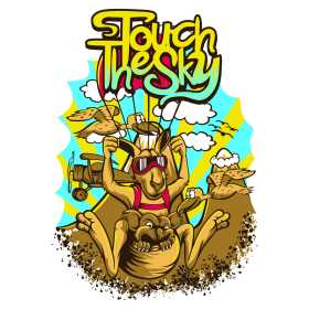 卡通动物袋鼠飞机字母矢量图服装裁片T恤烫图印花花型素材