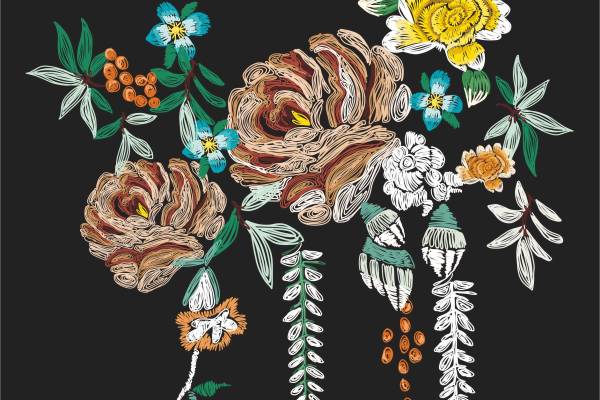 几何植物花卉矢量图裁片烫图印花花型素材