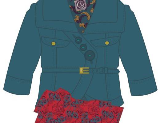 女士短款外套设计矢量图